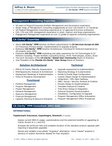 Clarity Resume - Clarity Expertise On Demand