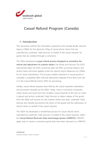 Casual Refund Program (Canada)