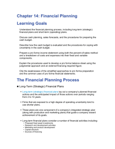 Chapter 14: Financial Planning