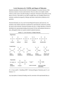 Lewis Structures (I), VSEPR, and The Shapes of Molecules