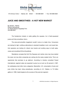 Juice and Smoothies - A Hot New Market