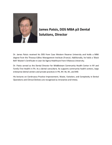 James Patsis, DDS MBA p3 Dental Solutions, Director Dr. James