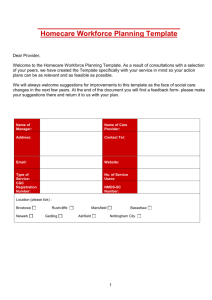 Homecare Workforce Planning template