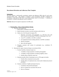 Recruitment Retention and Adherence Plan Template