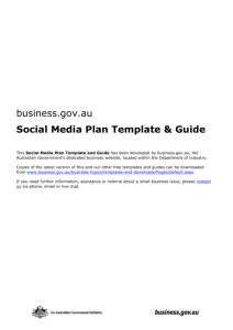 business.gov.au Social Media Plan Template Guide