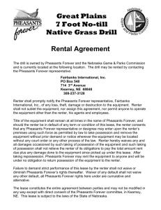 Prairie Hills Drill Rental Agreement