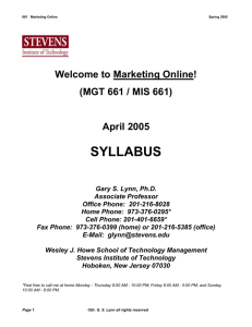 Syllabus - Stevens Institute of Technology