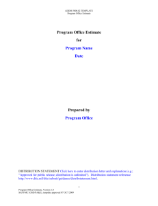 Program Office Estimate (POE)