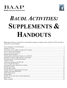 BAUDL Awesome Activities Pack supplement