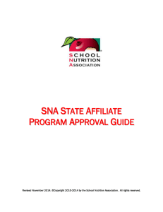 SNA STATE AFFILIATE GUIDE - School Nutrition Association