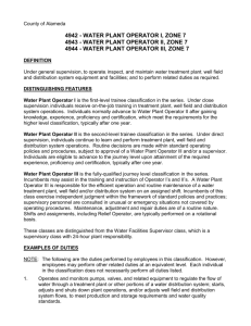 Water Plant Operator I - Alameda County Government