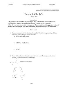 Chem 212 Survey of Organic and Biochemistry Spring 2005 Print