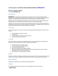 Job Description for Customer Service Representative at Rabobank