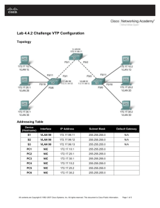 Lab 4.4.2 Challenge VTP Configuration