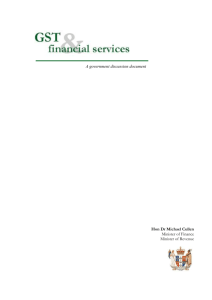 GST and Financial Services - Tax Policy website