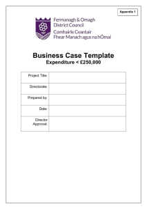 Business Case Template Expenditure < £250,000 Project Title