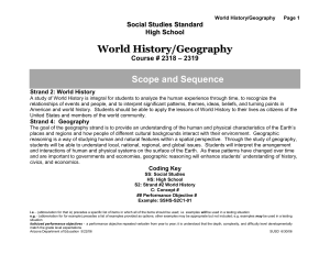 World History/Geography Scope & Sequence - High School