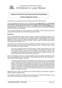 'Joining of Parties in Care and Protection Proceedings' A paper by