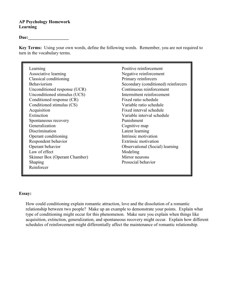 psychology of homework