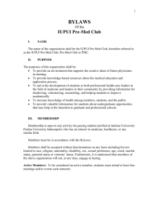 bylaws - Pre-Med Club - Indiana University–Purdue University