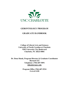 TABLE OF CONTENTS - Gerontology at UNC Charlotte!