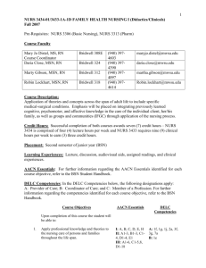 NURS 3434 Family Health Nursing I Syllabus