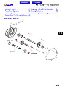 Disassembly of Final Driving Mechanism