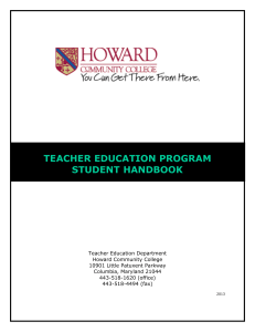 teacher education program - Howard Community College