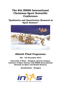 The 8th INSHS International Christmas Sport Scientific Conference