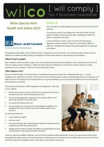 Wilco Special Alert Health and Safety 2015