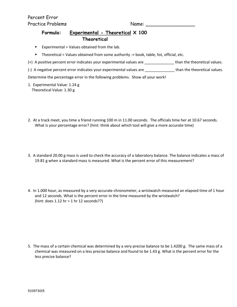 Accuracy And Precision Practice Worksheet - Worksheet List Pertaining To Accuracy And Precision Worksheet