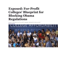 Exposed: For-Profit Colleges' Blueprint for Blocking Obama