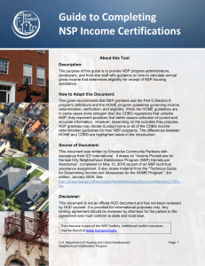 Guide to Income Certifications