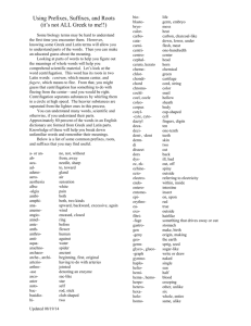 prefixes, roots, & suffixes sheet