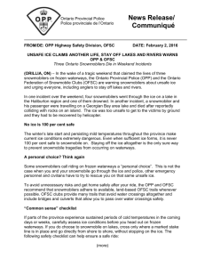 News Release/ Communiqué FROM/DE: OPP Highway Safety