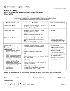 Hypocalcemia Post Thyroidectomy Parathyroidectomy