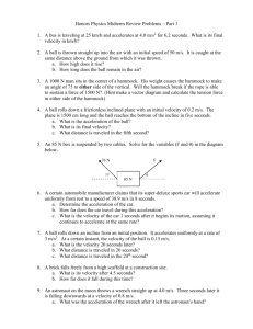 Honors Physics Midterm Review Problems – Part 1