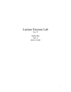 Lactase Enzyme Lab