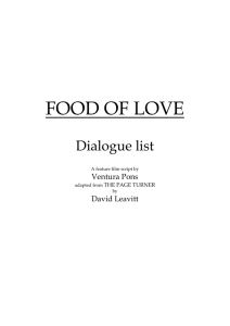 FOOD OF LOVE - LATIDO FILMS