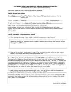 Final Written Report Form for Learning Outcomes Assessment