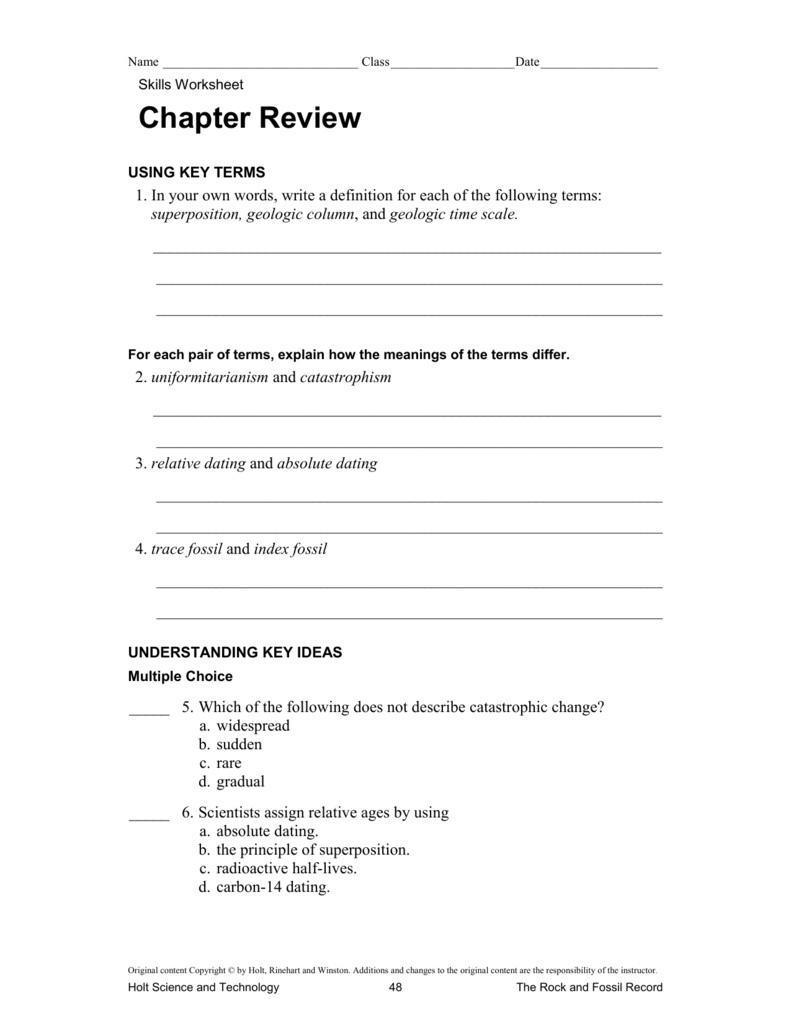 Chapter Review Worksheet