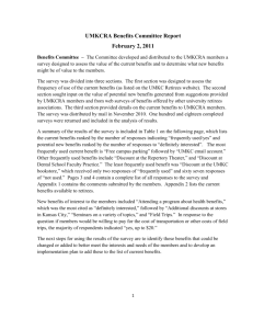 UMKCRA Benefits Committee Report February 2, 2011