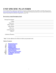 unit specific plan form - Environmental Health and Safety
