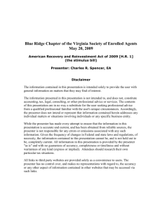 American Recovery and Reinvestment Act of 2009 [H