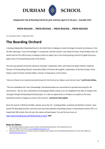 Press Release The Boarding Orchard