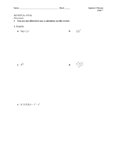 Algebra 2 Cumulative Test