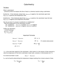 Calorimetry - Kylie's Chem109 Page