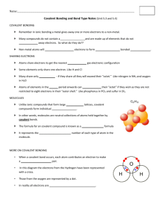 Covalent Bonding and Bond Type Notes