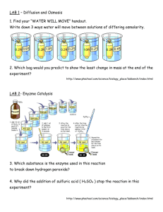 LAB 1 – Diffusion and Osmosis 1. Find your “WATER WILL MOVE