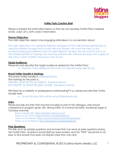 Twitter Party Creative Brief Please complete the information below